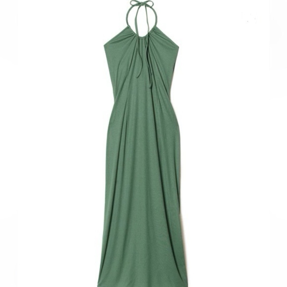 Adore Me Green Backless Halter Dress